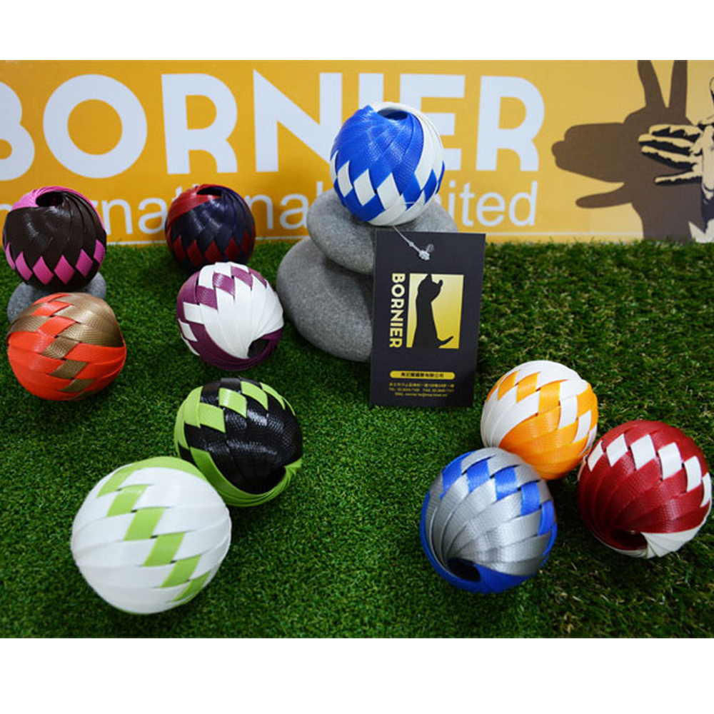 BORNIER 1.97'' To 2.4'' Diameter HandMade Cat Toy Plaited Strap Ball Fun and Entertaining For Cat