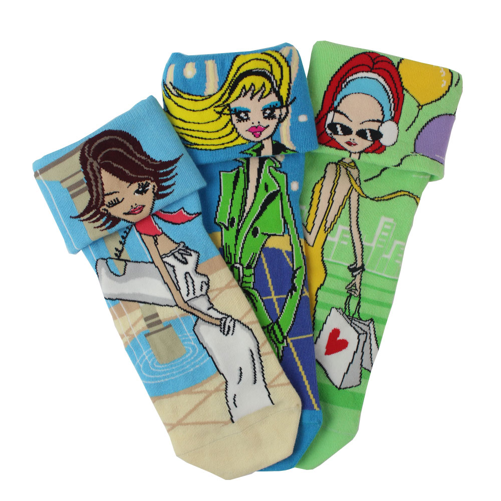 DKGP City Fashion Lady Changeable Socks, 9''-9.75'', Size M (3 Color Set)