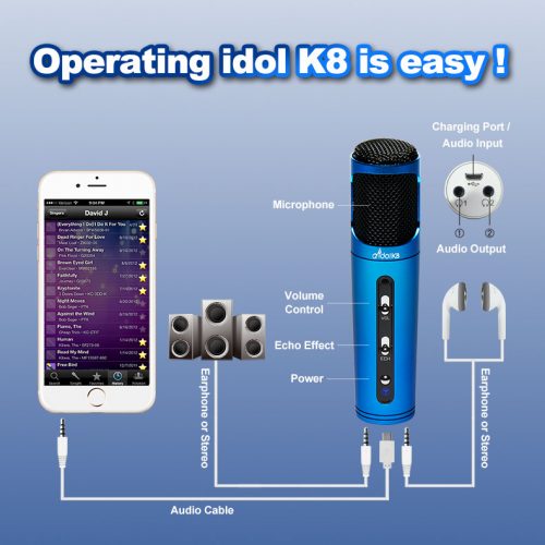 idol K8 Personal Portable Karaoke Microphone