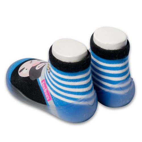 Zaport Feebee's Anti-Skid Non-Slip Patented Strap Shoe Socks | Blue Pirate