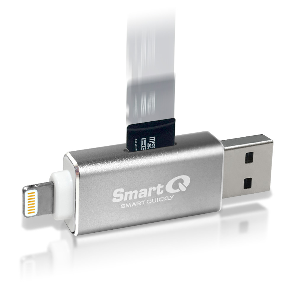 Instatek SmartQ C618 USB3.0 MFI Lightning Card Reader Micro SD Lightning Connector Card Reader For Apple iOS iPhone, iPad Pro, iPad, iPad mini