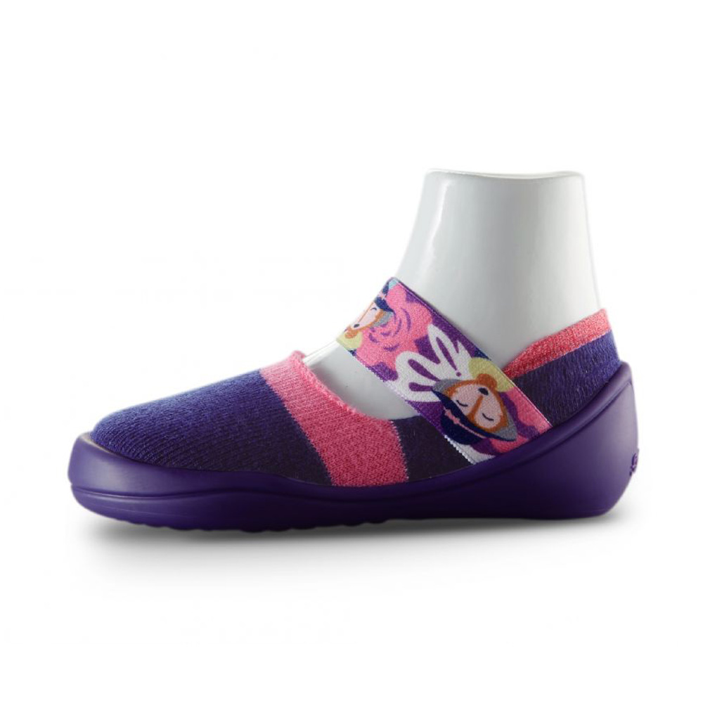 Zaport Feebee's Anti-Skid Non-Slip Patented Strap Shoe Socks | Flower and Tea Party