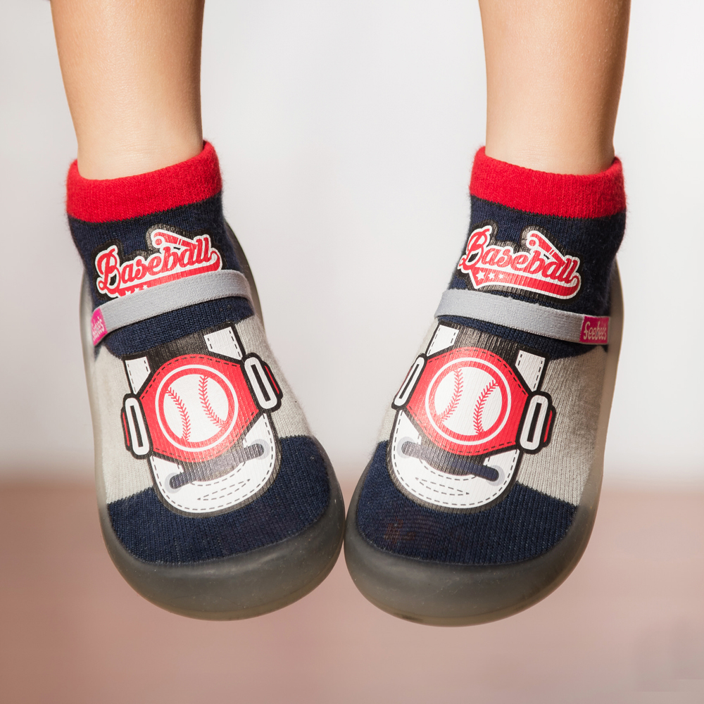 Zaport Feebee's Anti-Skid Non-Slip Patented Strap Shoe Socks | Baseball