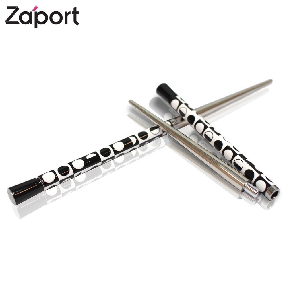 Zaport Stainless Steel Chopsticks | Patented Detachable Magnetic Take Apart Reusable Travel Chopsticks with Case/Pouch